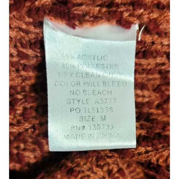 Umgee Frayed Vee Neck Oversized Knit Sweater - Size M - Picture 12 of 12